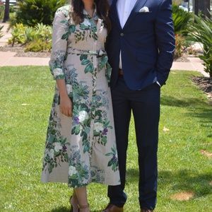 Zara Foral Button Down Dress